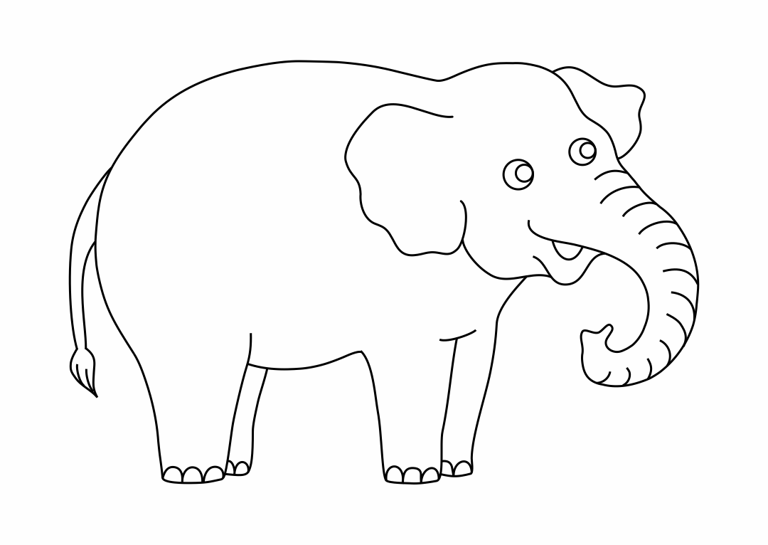 Elephant Outline Template