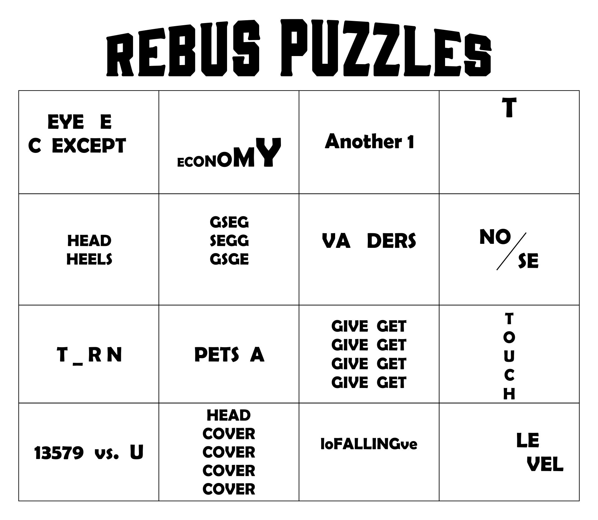 Printable Christmas Rebus Puzzles - Printable Word Searches