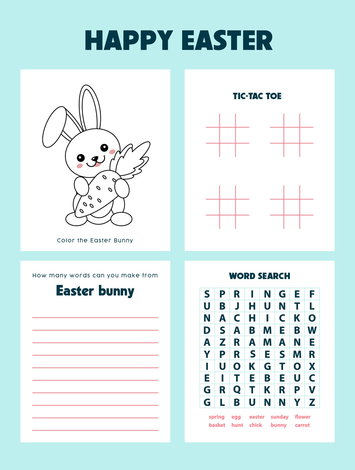  Easter Printable Word Games