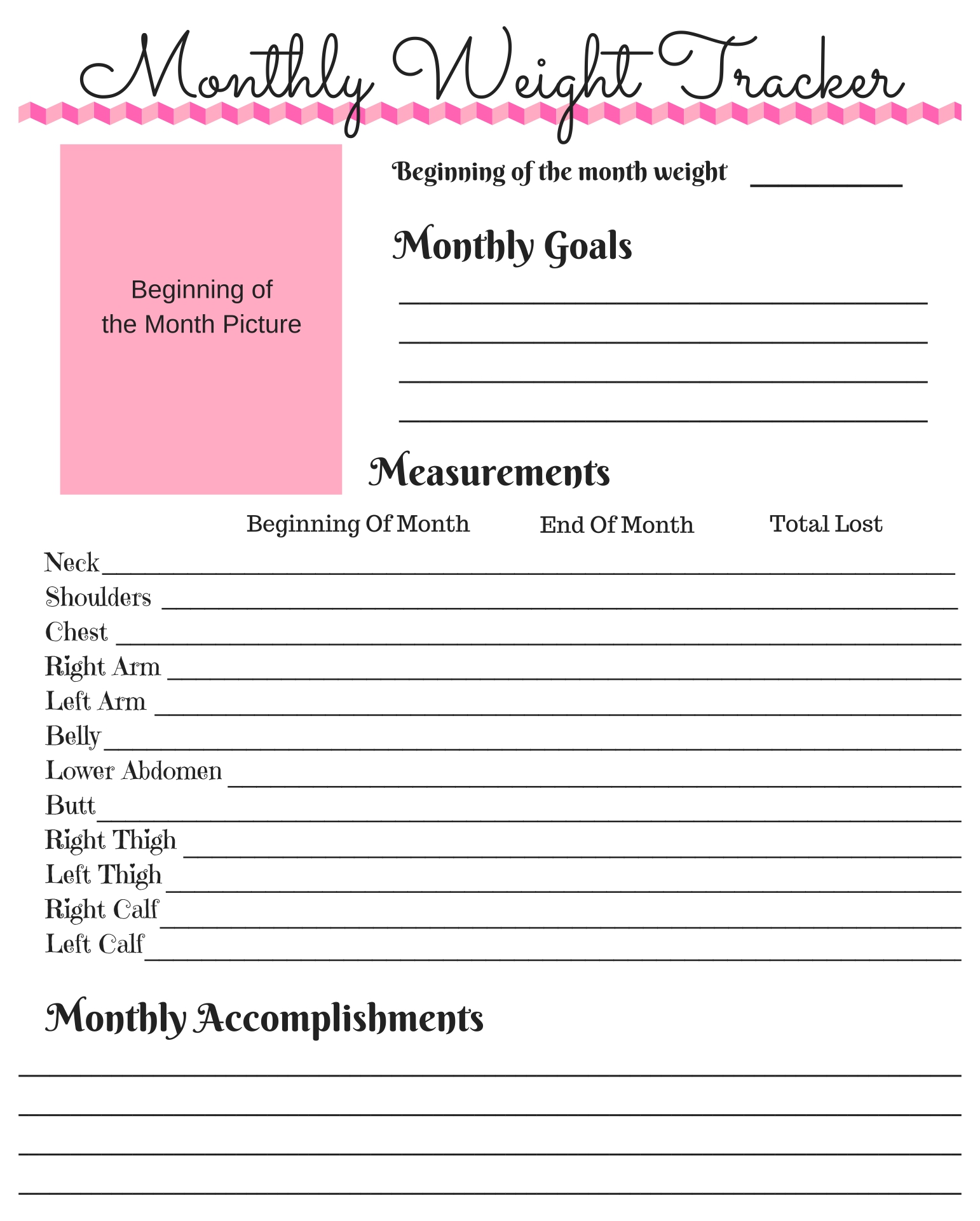 Weight Loss Journal Printables