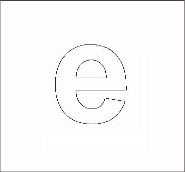 Lower Case Letter E Stencil