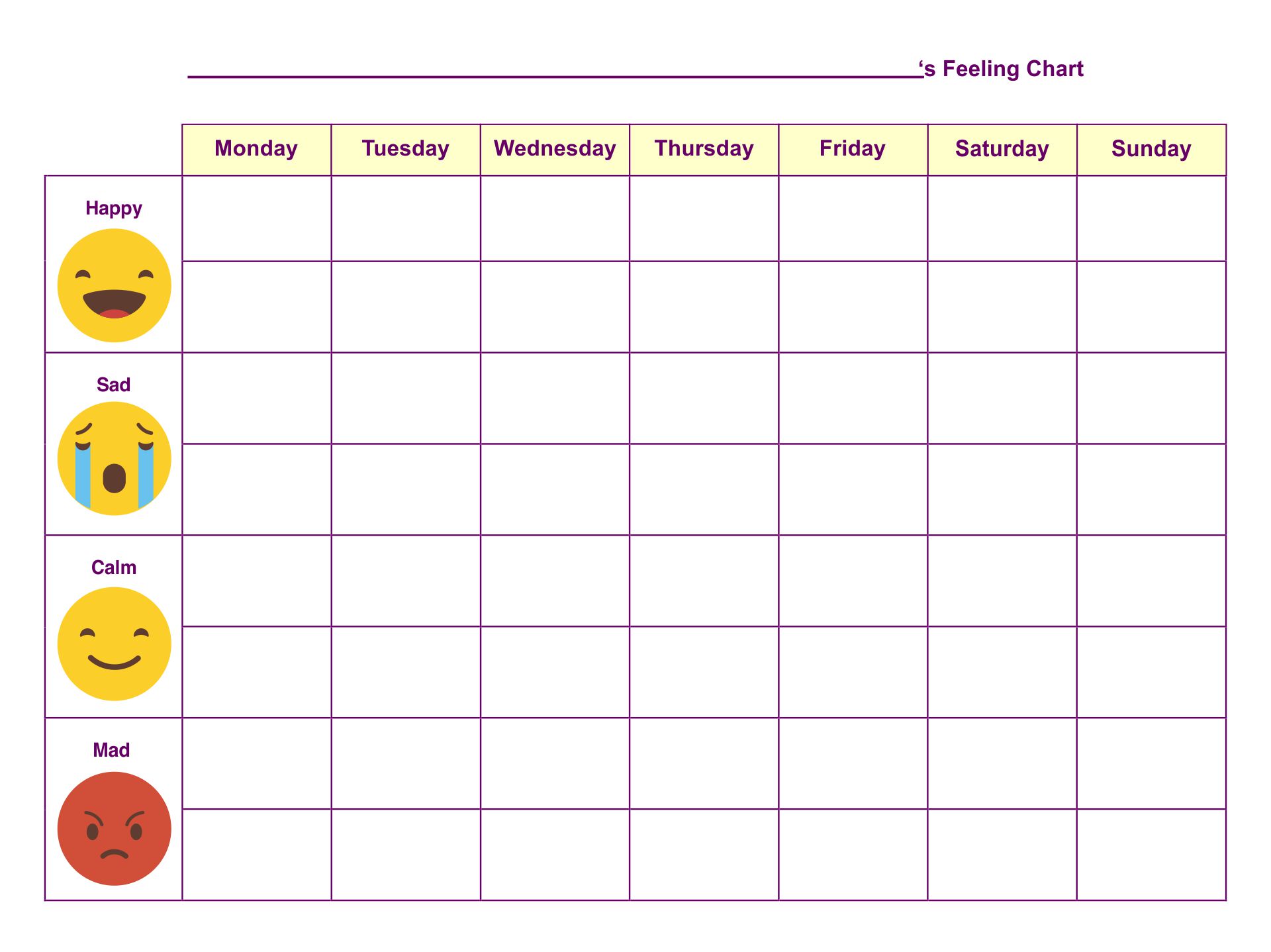 Printable Mood Chart image.