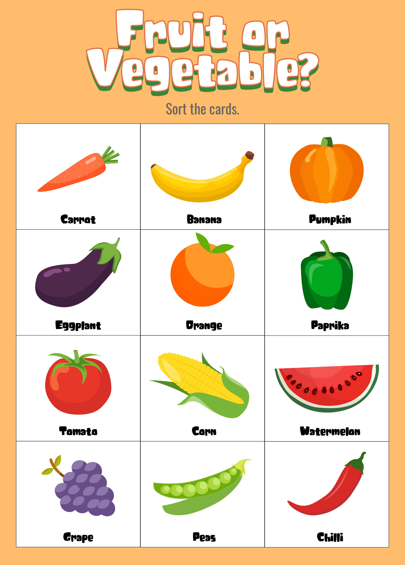 Free Printable Images Of Fruit And Vegetables