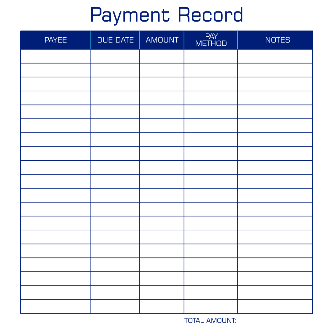 Best Free Printable Payment Log Sheet Template Printableecom Images ...