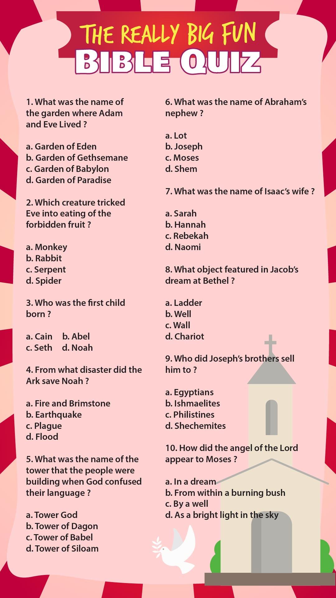 Printable Bible Trivia Questions