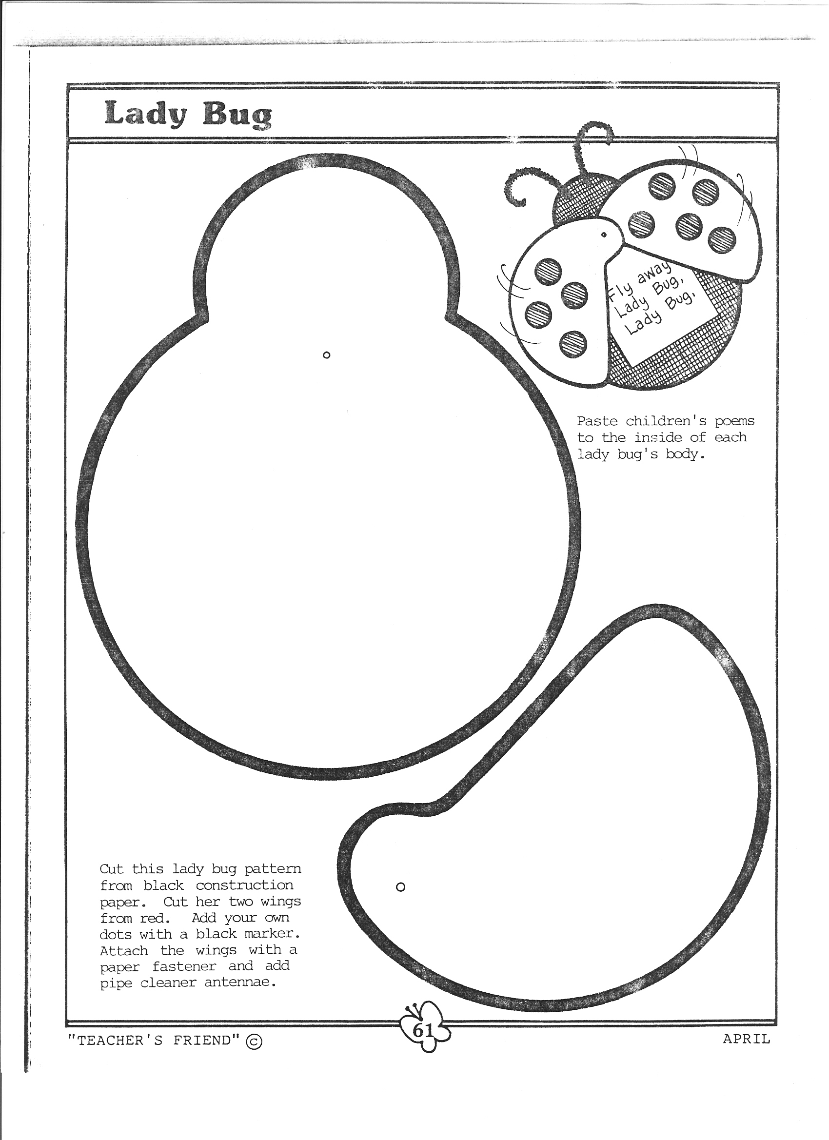 Ladybug Pattern Template