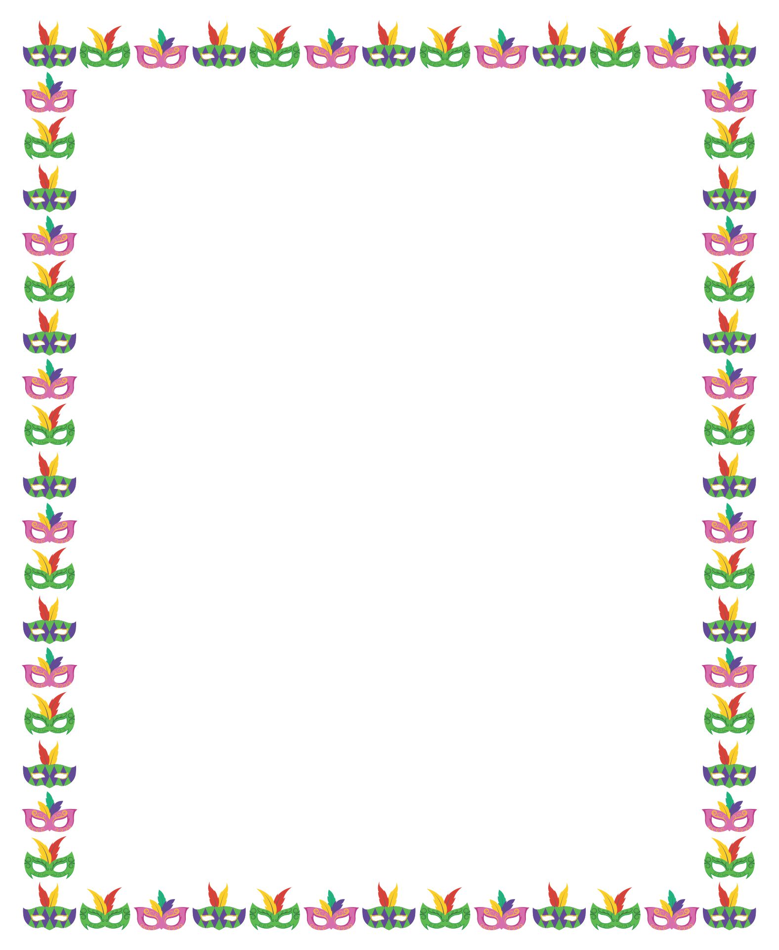 Mardi Gras Mask Borders