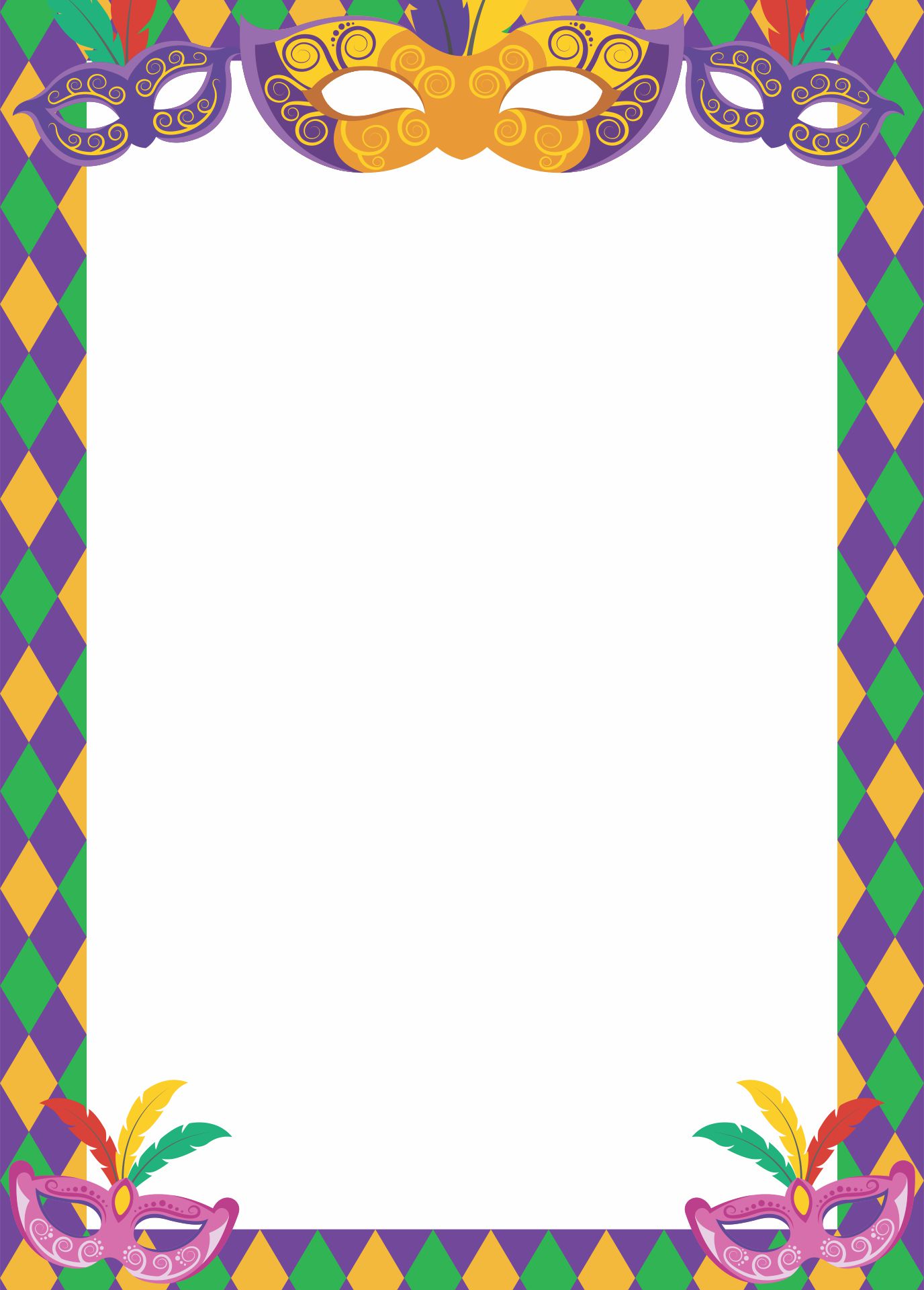 Mardi Gras Border Paper