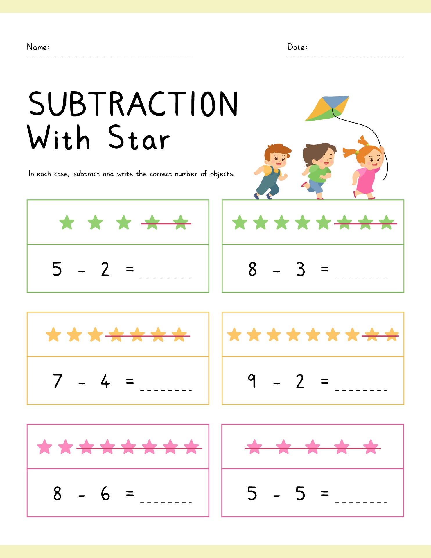 4 Best Images of Printable Subtraction Worksheets 1st Grade - Free ...