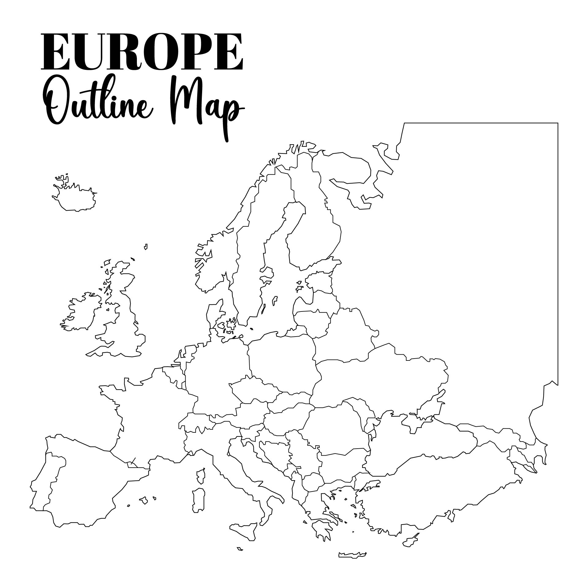 Best Europe Map Outline Printable Pdf For Free At Printablee | Sexiz Pix