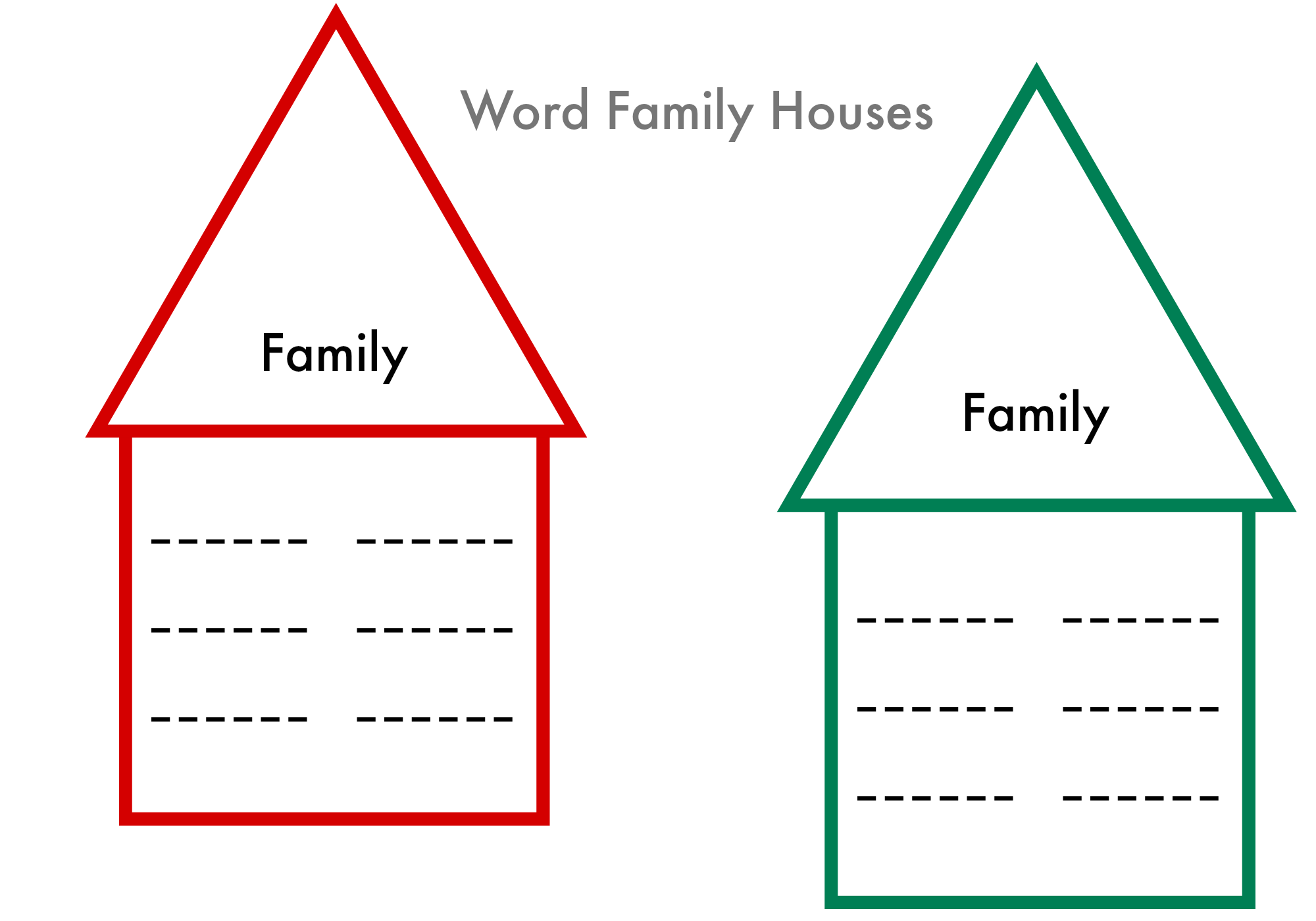 Blank Printable Word Family