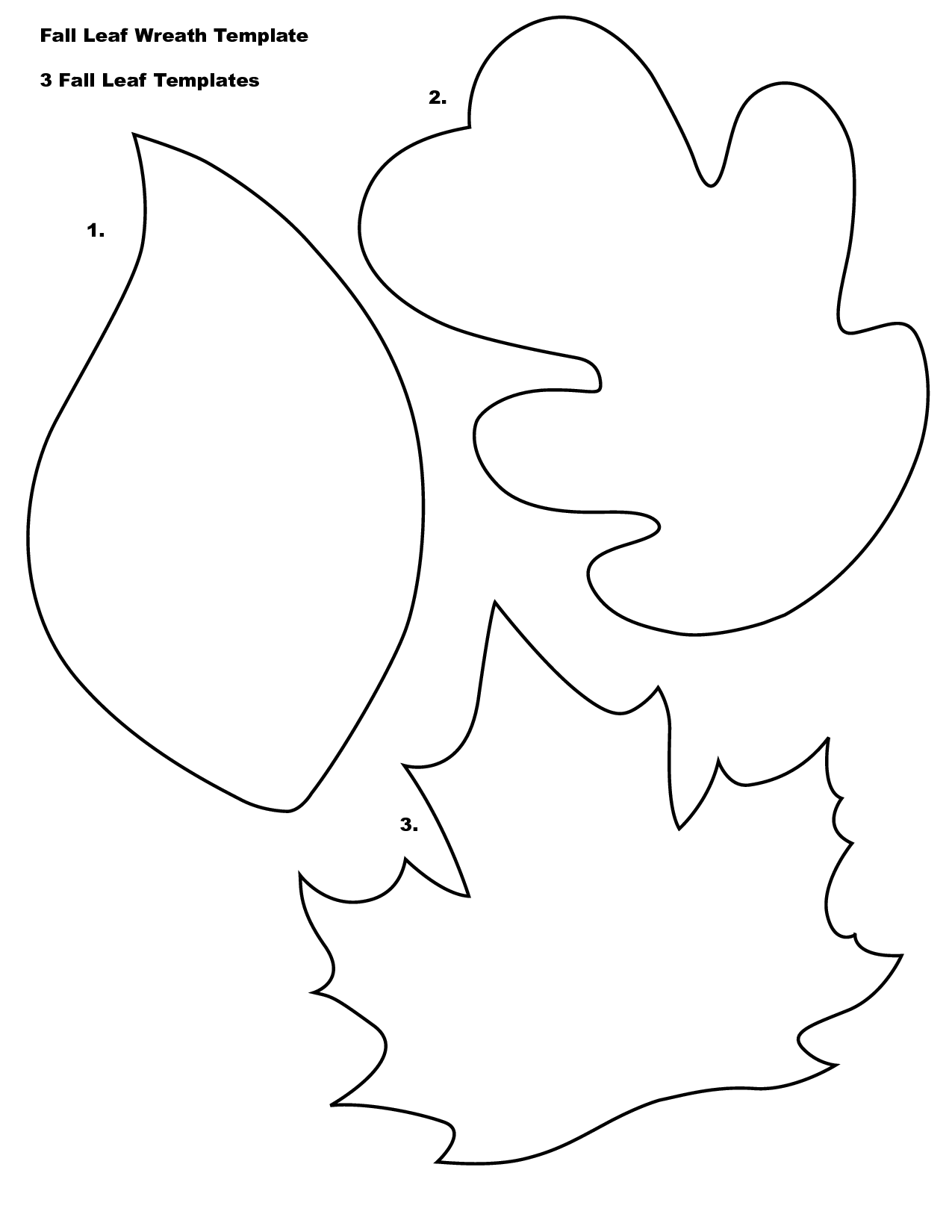 Fall Leaf Template Outline