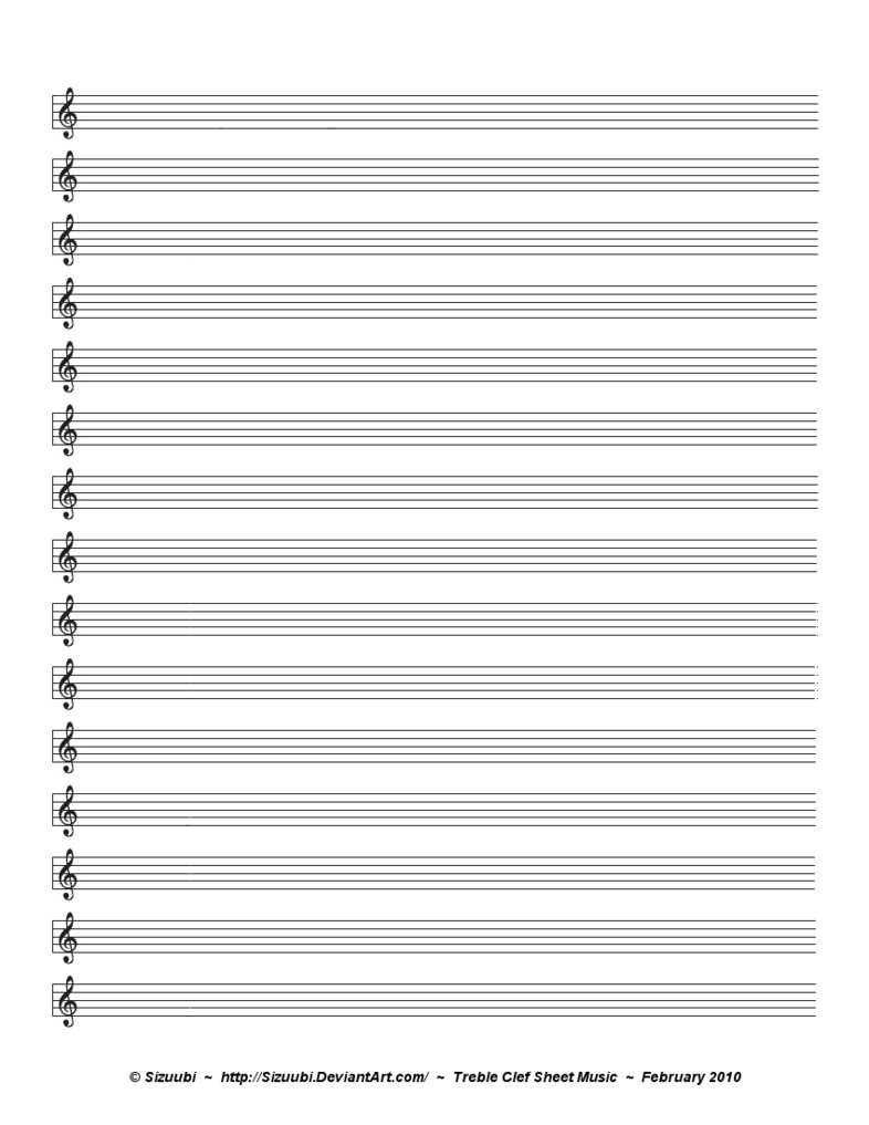 Printable Sheet Music Blank