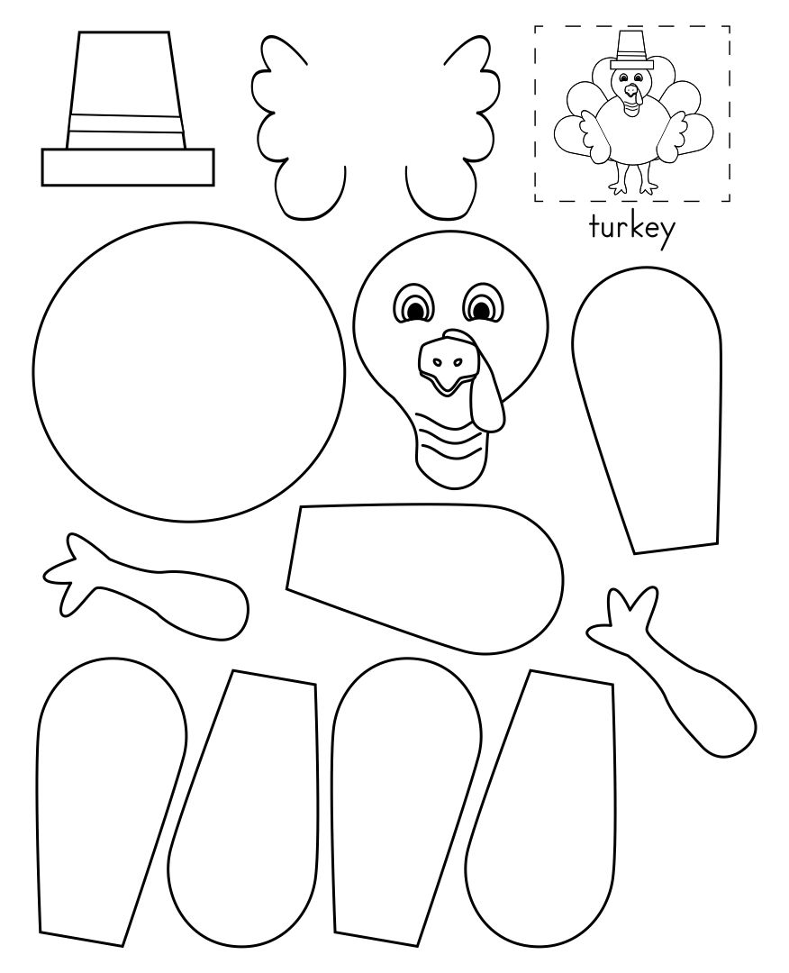 4 Best Thanksgiving Turkey Cutouts Printable | Company Pride