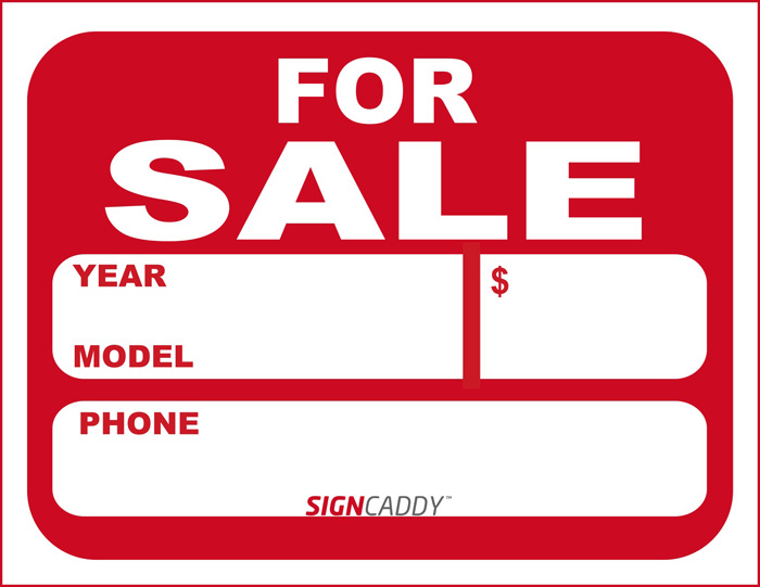 Printable For Sale Signs For Cars