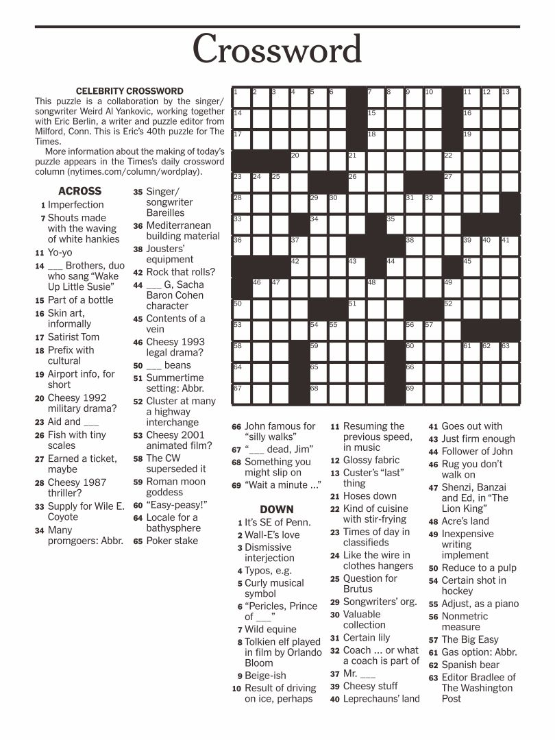 New York Times Crossword Puzzle