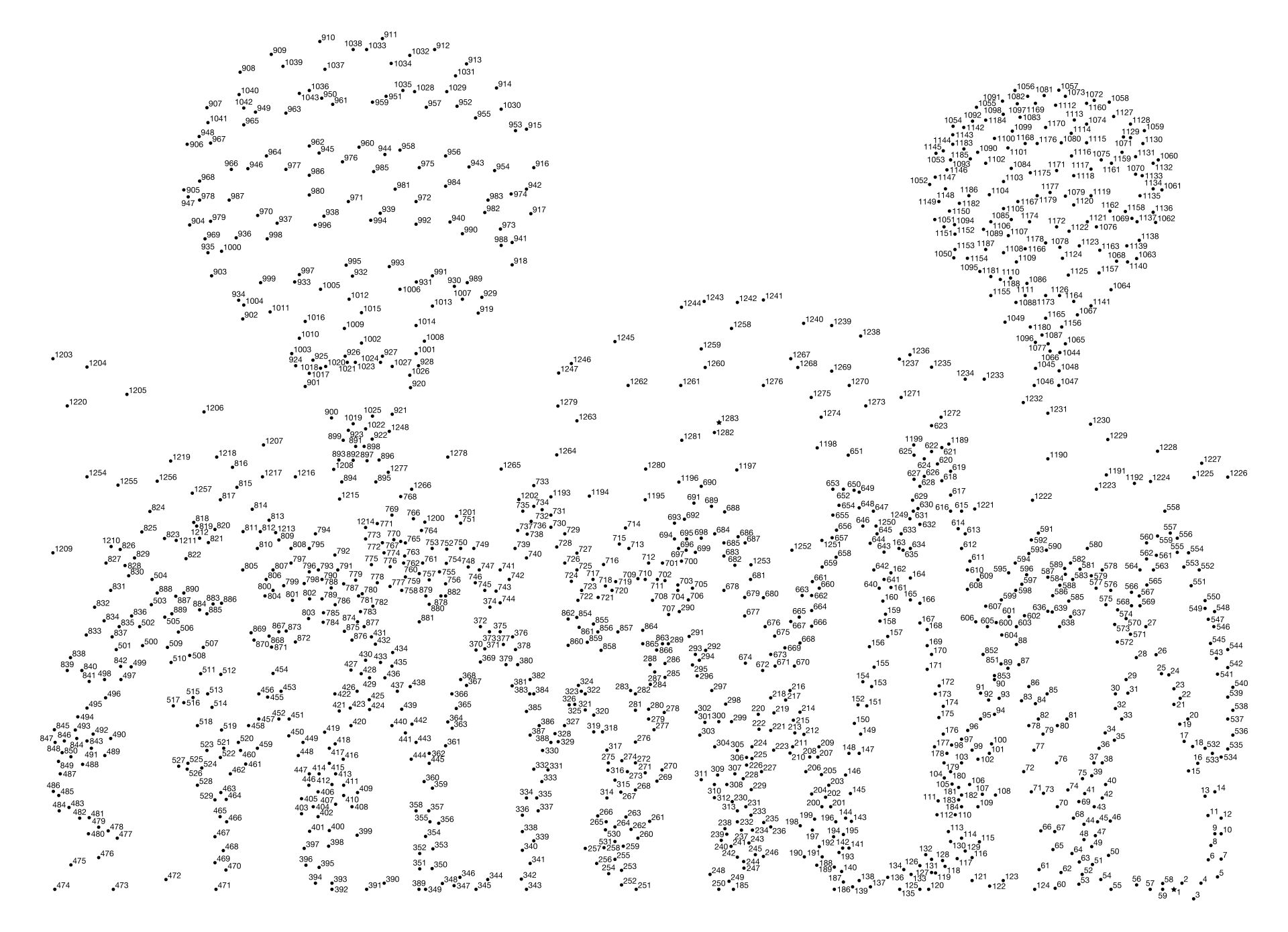 1000 Dot to Dot Printables Free