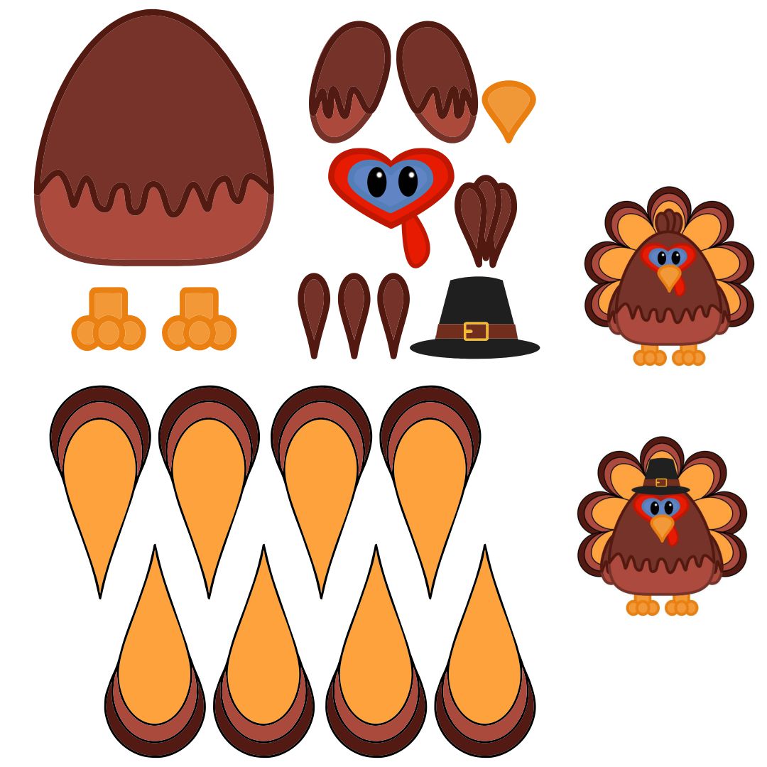 Printable Cut Out Thanksgiving Decorations