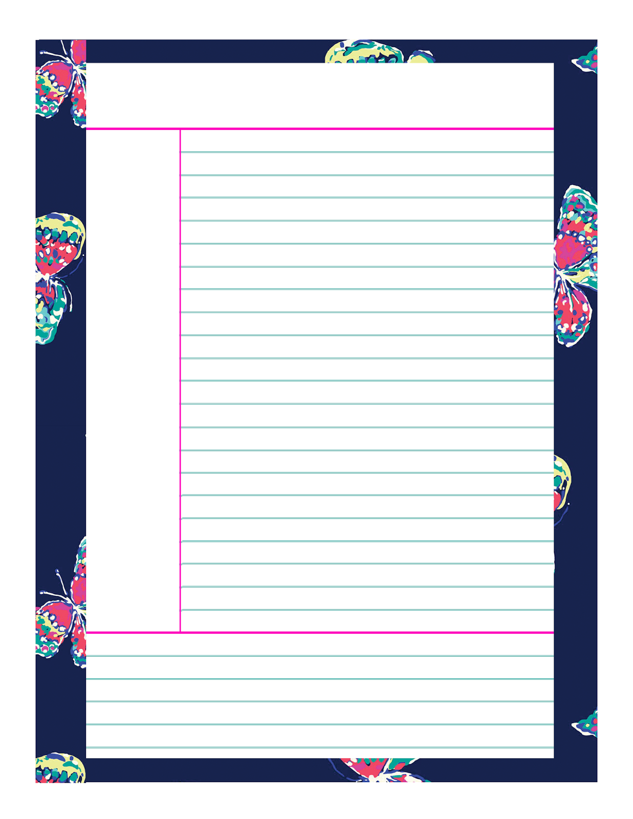 Note Taking Paper Template