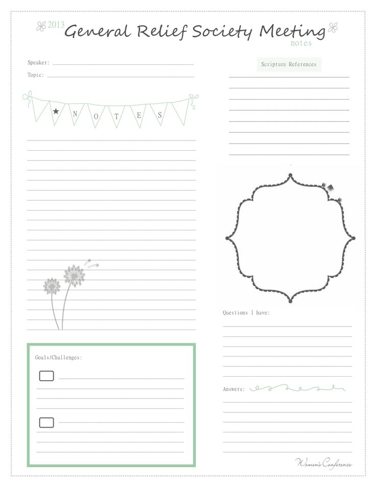 Printable Meeting Note Taking Sheets