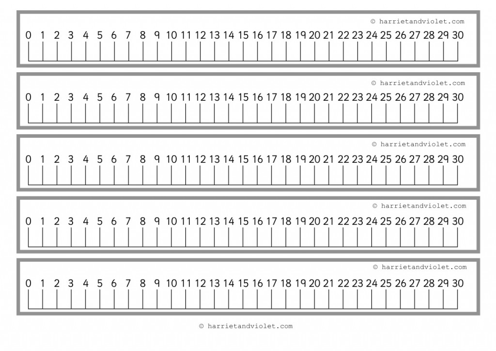 Printable Number Line to 30