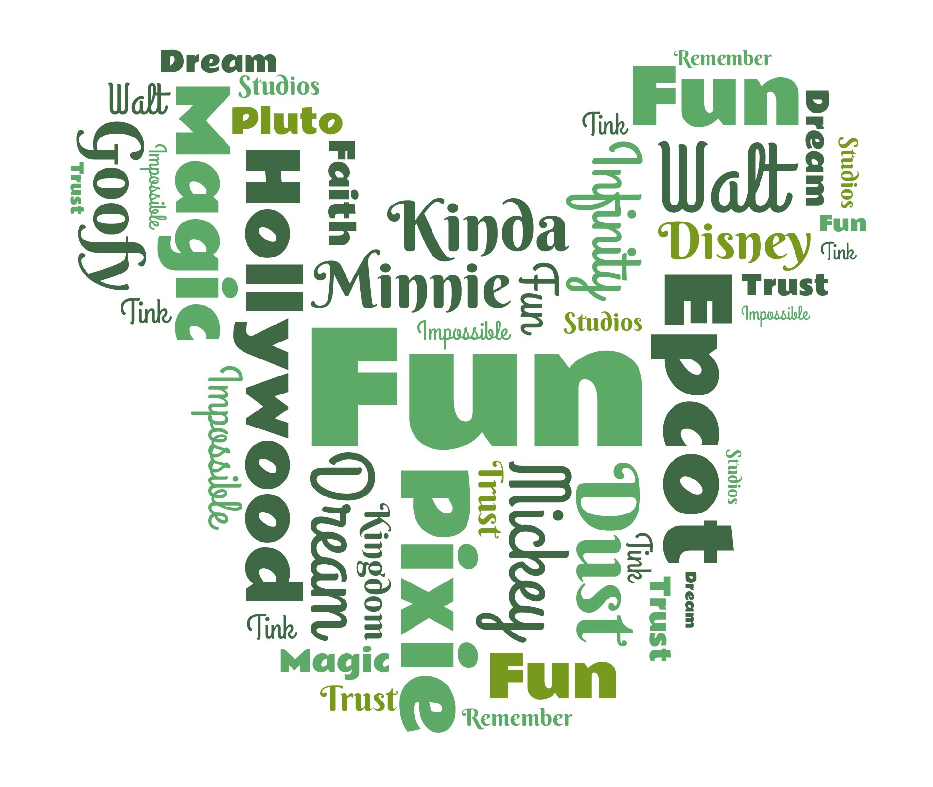 Disney Word Cloud Art