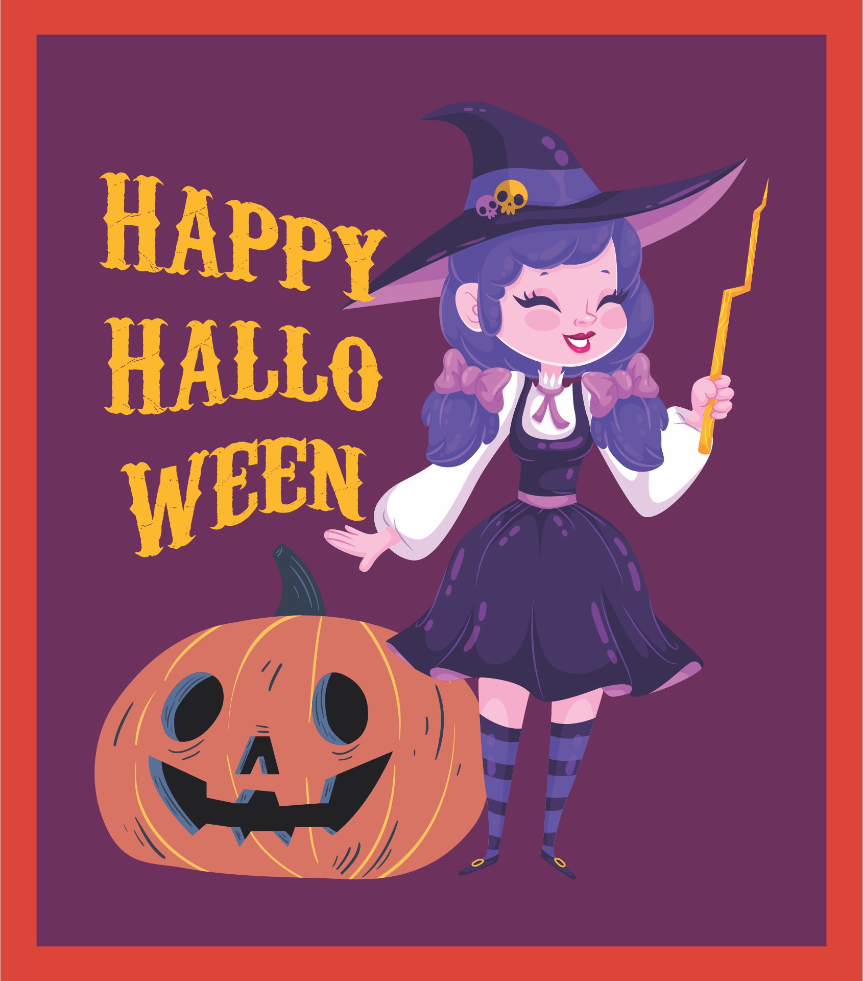 Printable Vintage Halloween Witch