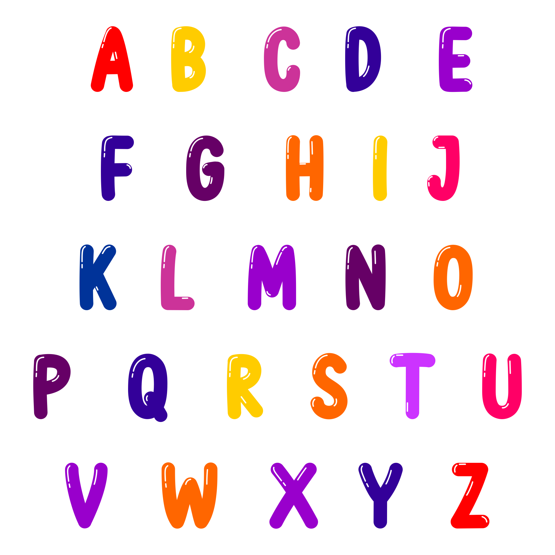 20 Best Colored Printable Bubble Letter Font PDF for Free at Printablee