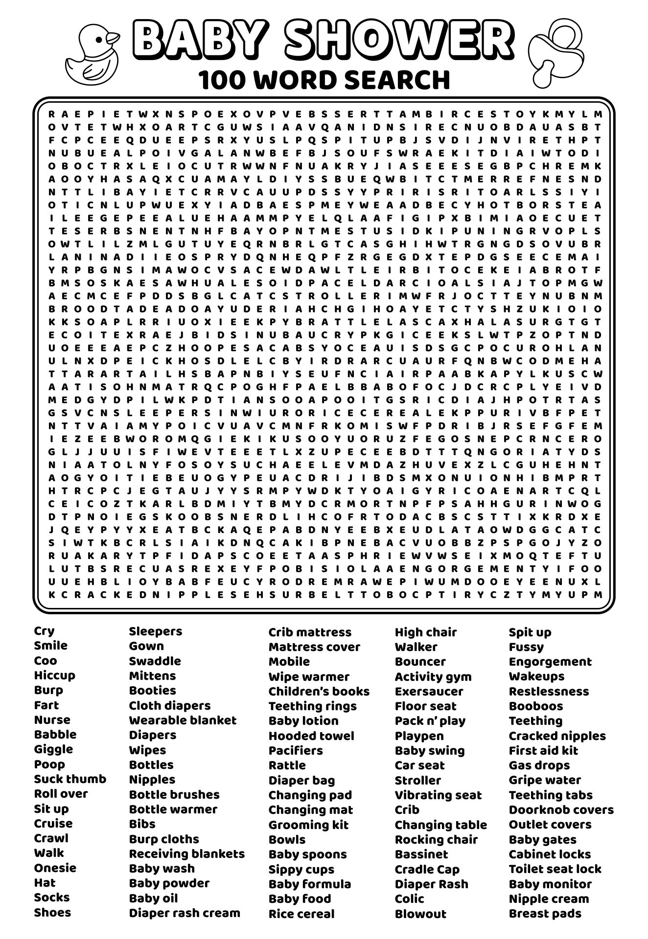 100 Word Search Printable - Printable World Holiday