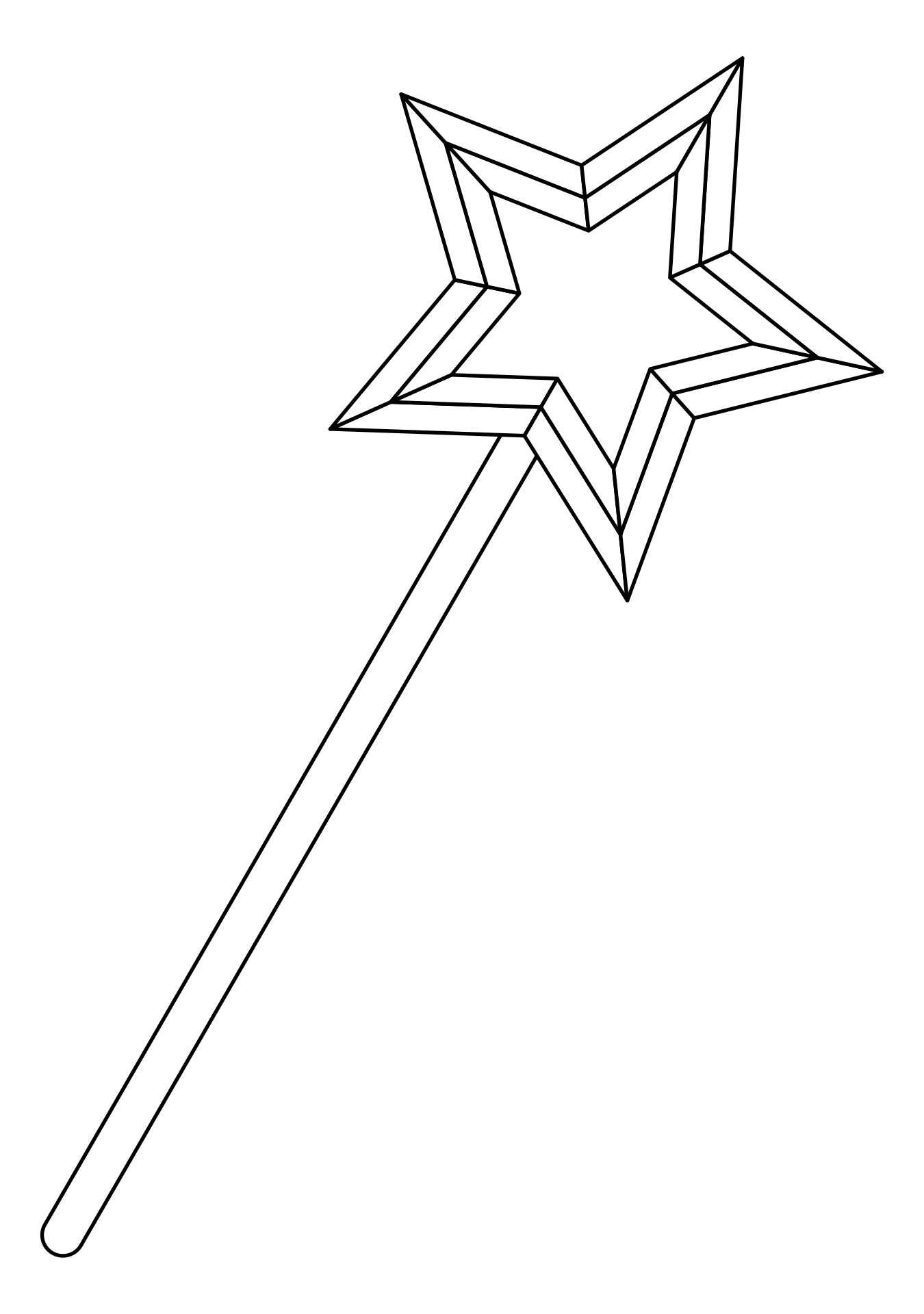 Printable Simple Magic Wand Coloring Page