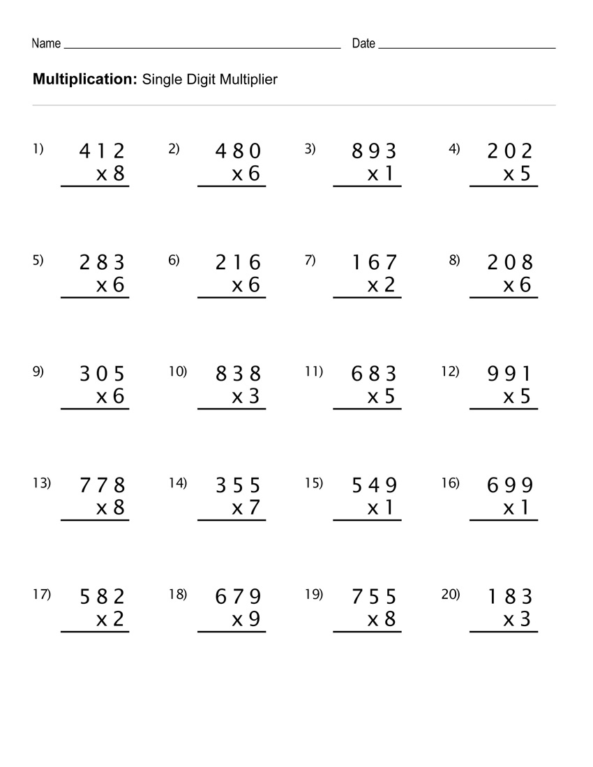 Multiplication Quiz Printable 4Th Grade | Printable Multiplication ...