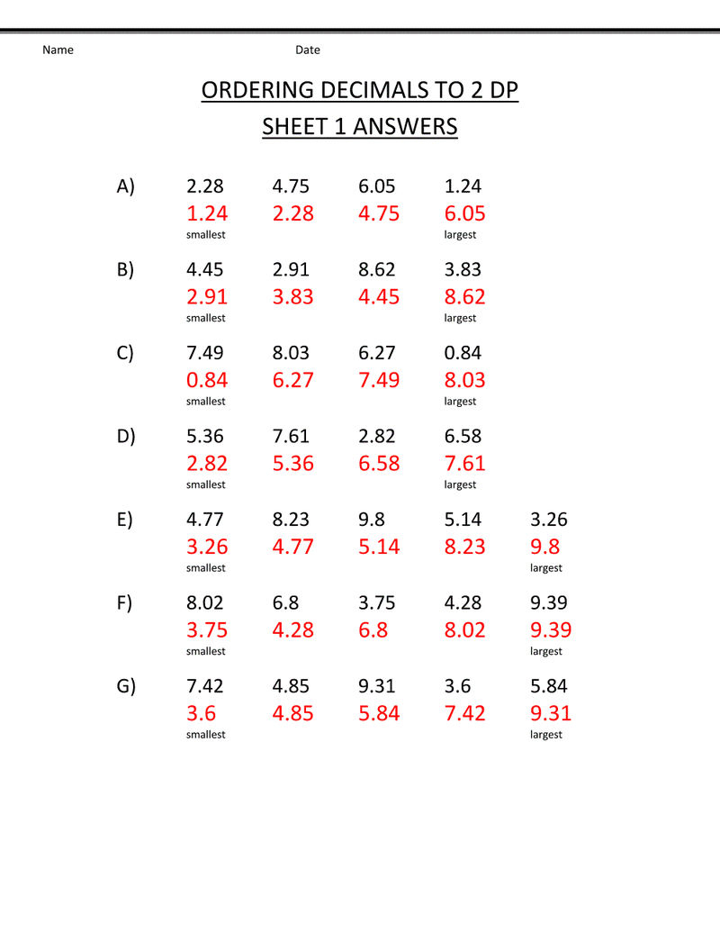 Printable Math Worksheets For 6Th Grade