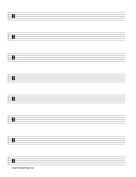 Printable Staff-Drum Clef Music Paper