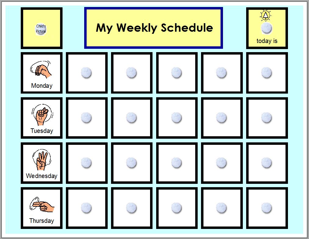 Free Printable Visual Schedule Pictures