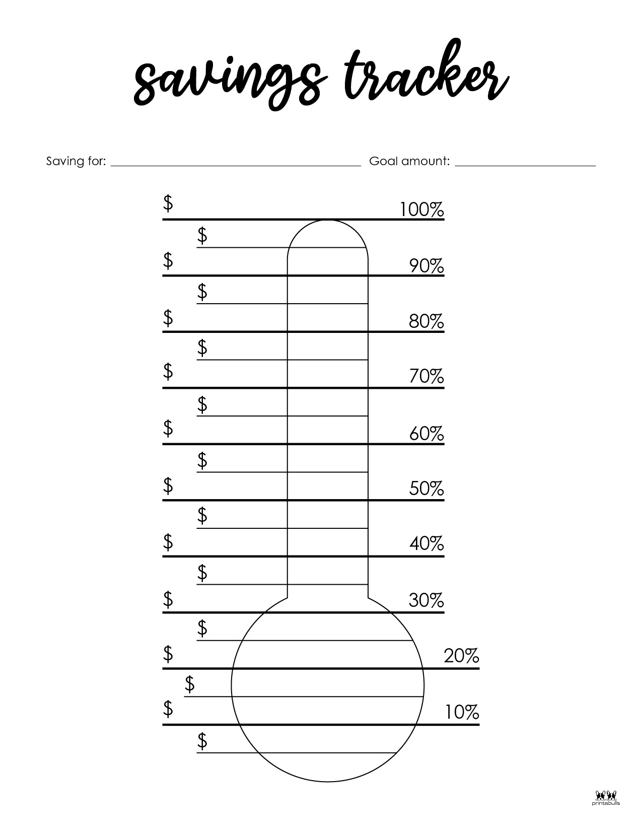 Printable Savings Tracker Sheets