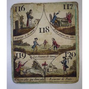 Curiosity Card From An Old Cavagnole Game XVIII Century 18th Biribi Yellow Dwarf Ref755