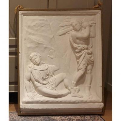 Superbe Haut Relief En Plâtre Art Deco 1930 Caïn Et Abel -france 