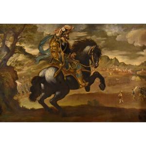 Equestrian Portrait Of Pietro Strozzi, Florentine Painter 17th-18th Century