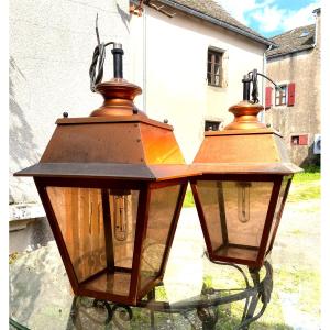 Pair Of Very Large 19th Style Lanterns To Hang In Red Copper From The 60s Reviews