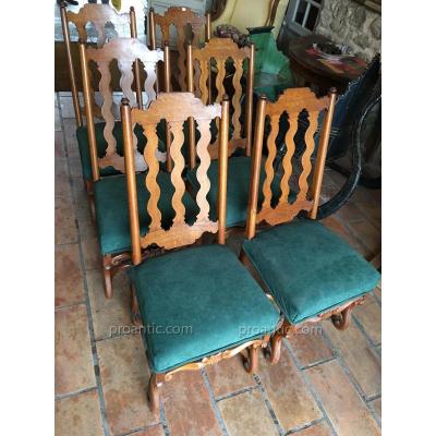 Rare Suite 6 Chairs A 17th Hauts Records