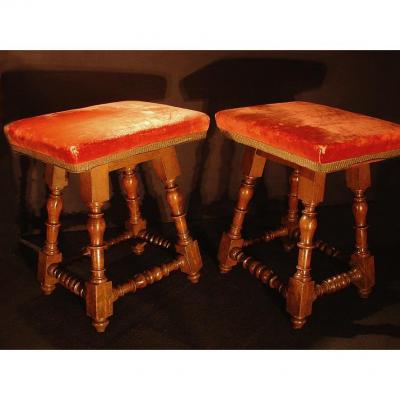 17th Century Pair Of Stools