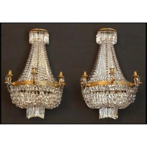 Pair Of 1810 Woodwork Wall Lights