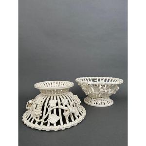 Pair Of Bowls In Fine Woven Langeais Earthenware