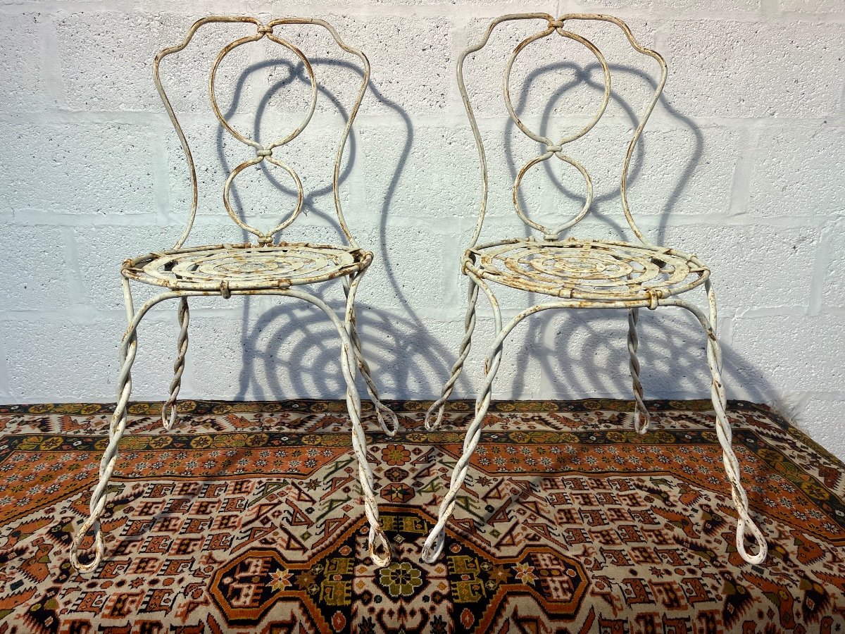 Pair Of Wrought Iron Chairs