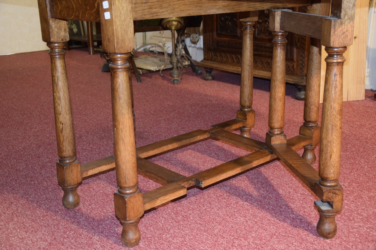 Large Gateleg Table In Solid Oak -photo-2