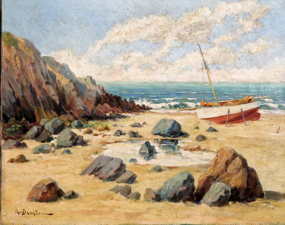 Plage Méditerranéene Par Alfred Justin Blondeau-photo-4