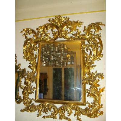 Miroir En Bois Doré Venitien