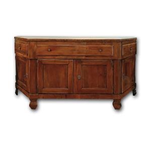 Second Half Of The 18th Century Rounded Walnut Sideboard 