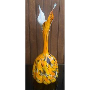  Grand Vase A Fleur En Verre Soufflé A La Main Opaline Des Années 1970 Murano 