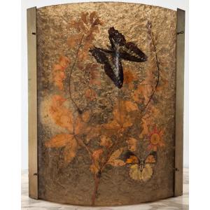 Accolay Corner Wall Lamp.vinyage.luminaire 1970. Resin Floral And Butterfly Decor 